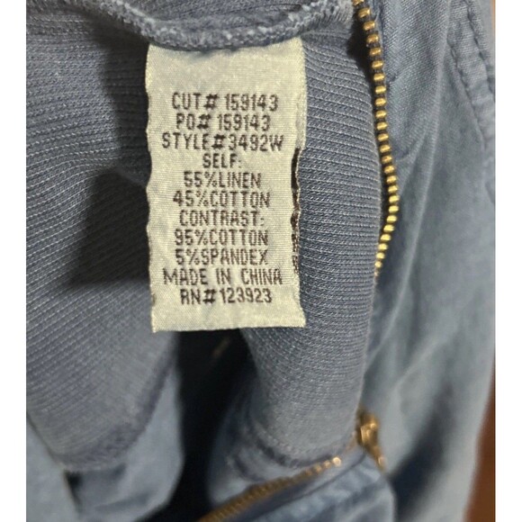 XCVI WEARABLES LINEN NORRIS JUMPSUIT Blue Sleeveless Cargo pockets - Picture 4 of 4